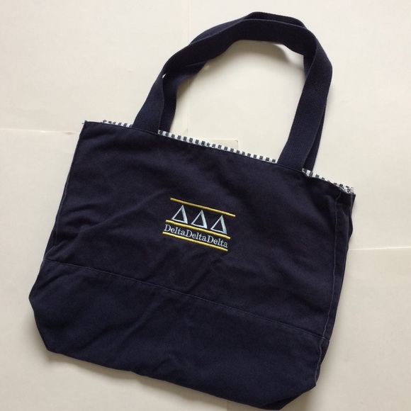TriDelta tote with outside pockets Navy White - Picture 2 of 6